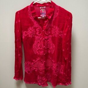 NWOT Johnny Was long sleeve top